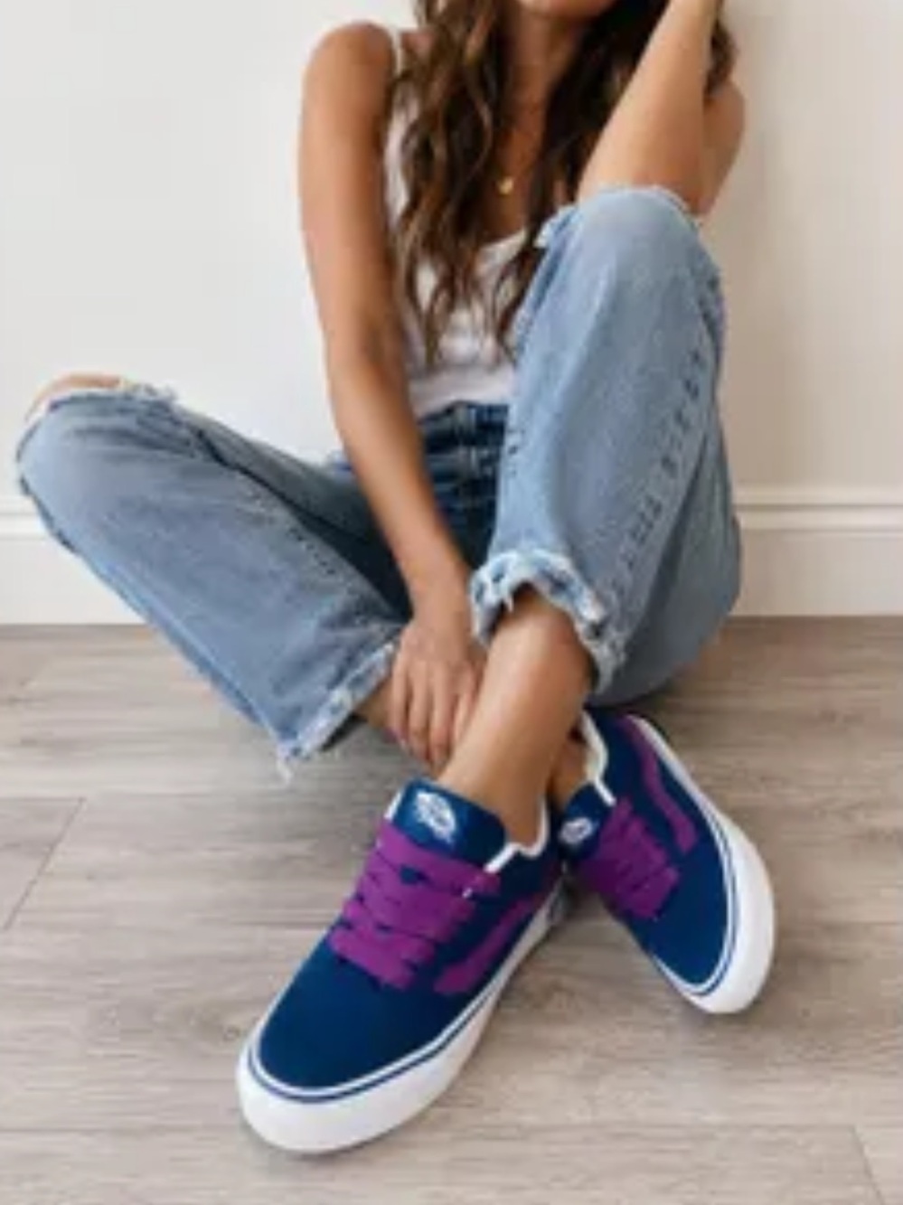 Vans Knu Skool Navy Blue Purple Suede Chunky Skate Shoes Womens 8.5 - Picture 8 of 8